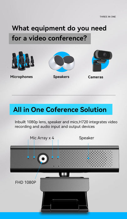 Η διάσκεψη βίντεο 1080p Ultra HD με μικρόφωνο για το Andowl Q-SX988