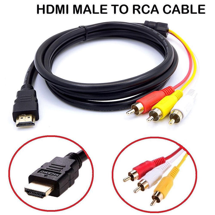 Cablu Adaptor de Conectare Video, HDMI - 3xRCA, Lungime 1.5m