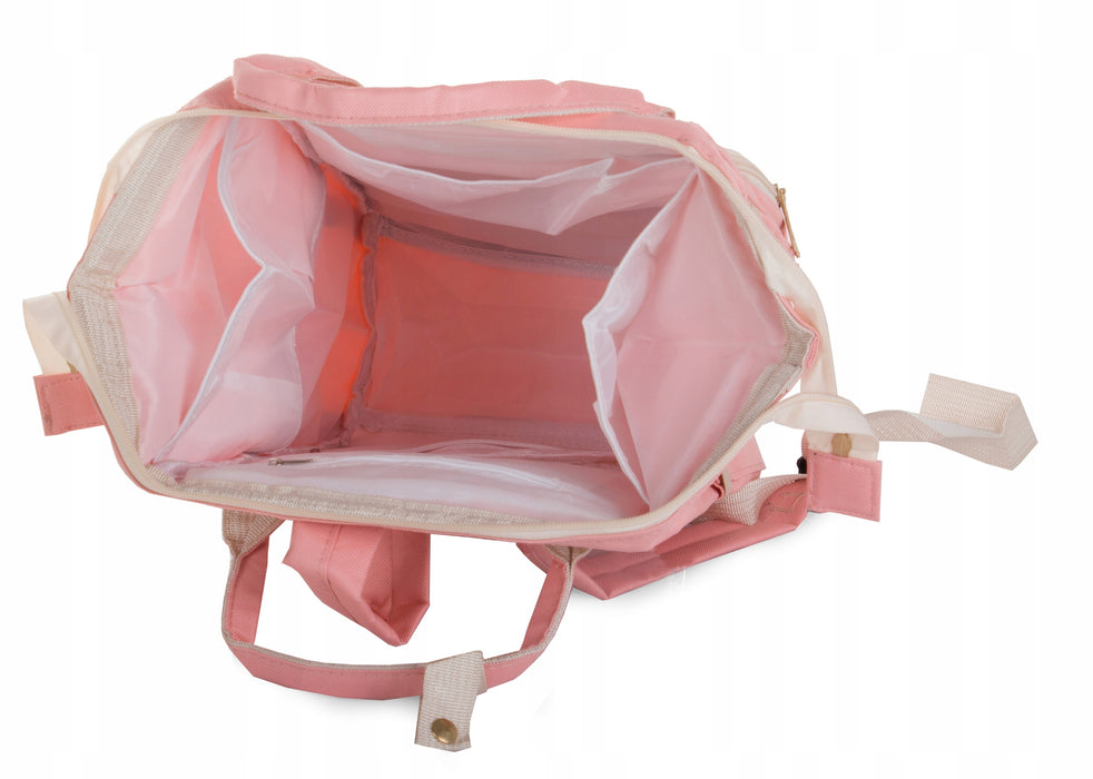 Термична раница за родители, устойчива на влага, 11 джоба, праскова розово