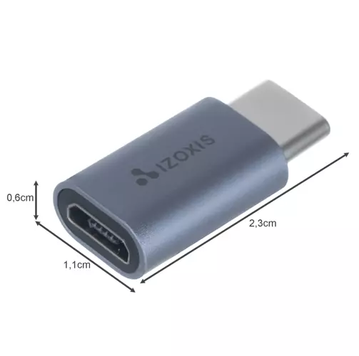 Mikro-USB adapter az USB-C típushoz, sebességátvitel 480 Mbps