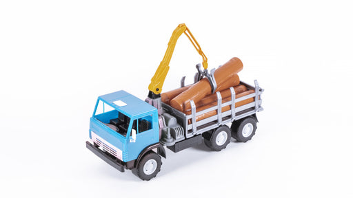 Masinuta utilitara Kamaz cu macara transportator de lemne