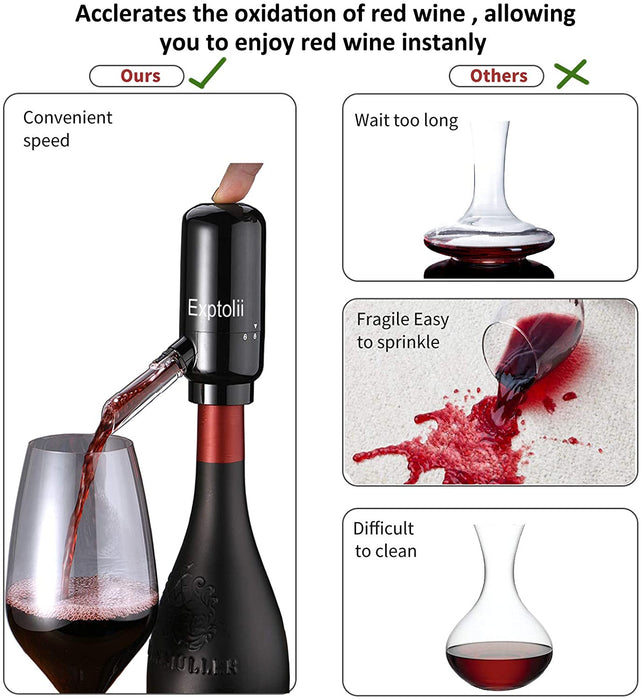 Aerator/Decantor electric pentru vin, dispenser electric pentru sticle