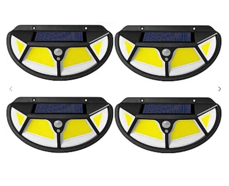 Set 4 x Lampa solara 122 LED COB, Senzor de miscare si lumina, 3 moduri Iluminare