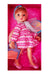 Papusa Baby Reina cu rochita roz cu alb, MalPlay, 24 cm