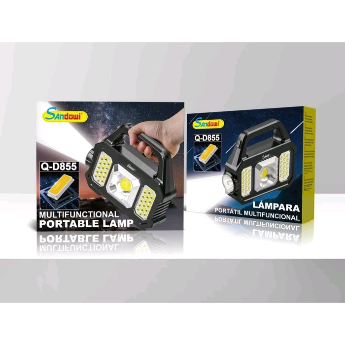 LED Solar Lantern με πλευρική COB 5W 6 τρόπους φωτισμού, λαβή