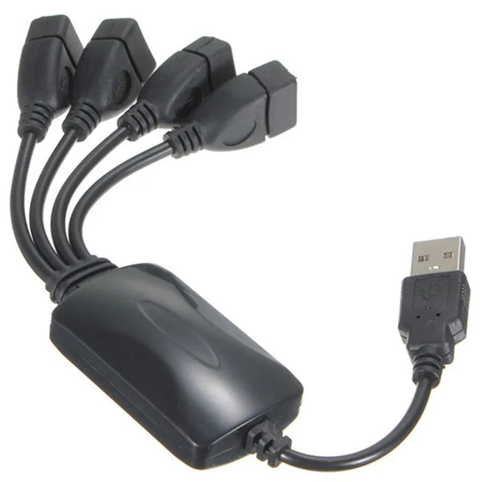 Hub USB 2.0 με 4 θύρες, USB διαχωριστή, υψηλής ποιότητας, μαύρο