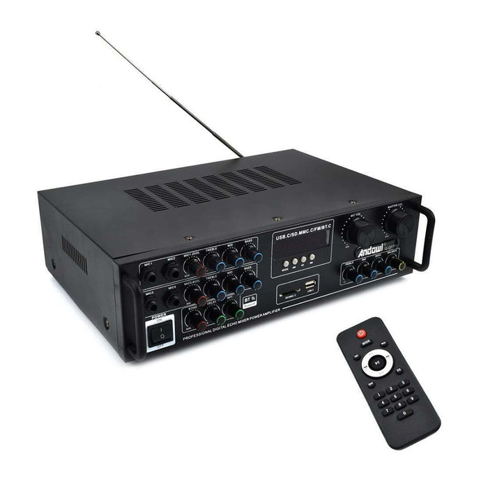Amplificator sunet GF777, 300 W, cu bluetooth, telecomanda si functie Karaoke, negru