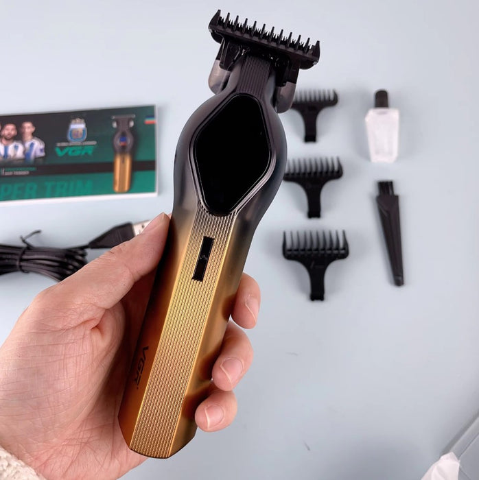 V-921 Professional Trimmer, Wireless, με 7 αξεσουάρ, 4 απομακρυσμένα, μαύρο χρυσό