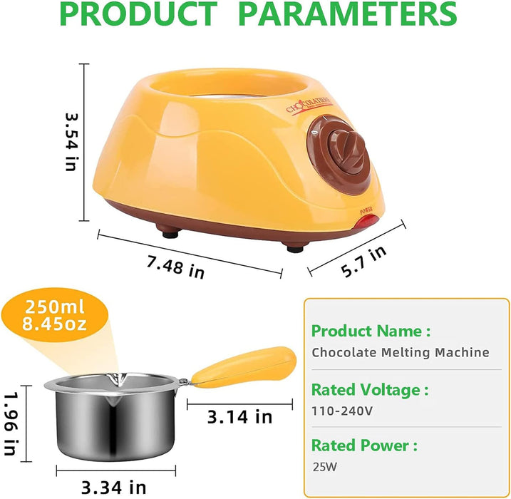 Aparat electric pentru topit ciocolata sau branza, Set Fondue Chocolaterie