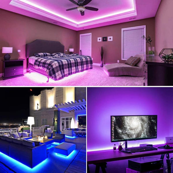 SMD RGB LED sáv, WiFi, önállóság, Wi-Fi, távirányító, állítható intenzitás, 5m