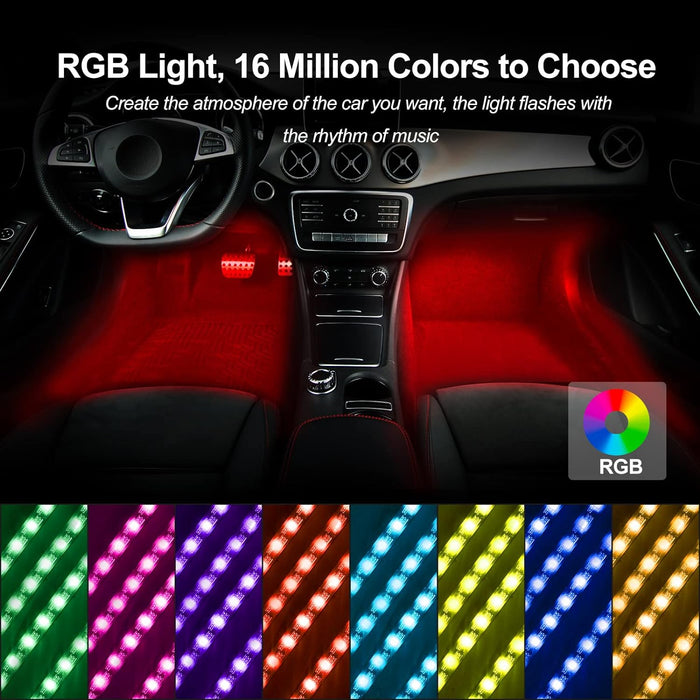 Banda LED auto cu control din aplicatie, culori RGB, lumini ambientale in interiorul masinii