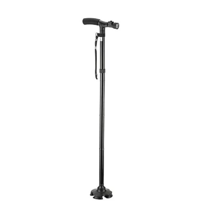 Baston de sprijin cu inaltime reglabila si lanterna, lungime maxima 93cm, negru