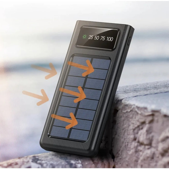 Universal Solar εξωτερική μπαταρία, 12000mAh, USB Typec, Micro USB και Lightning