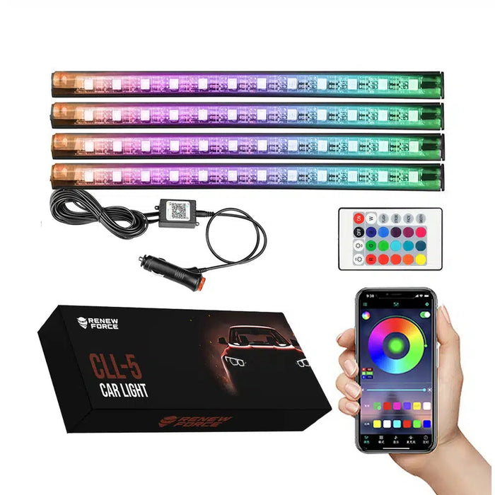 BAPES 48 RGB LED CAR, 12V, Εφαρμογή από εφαρμογή και τηλεχειριστήριο