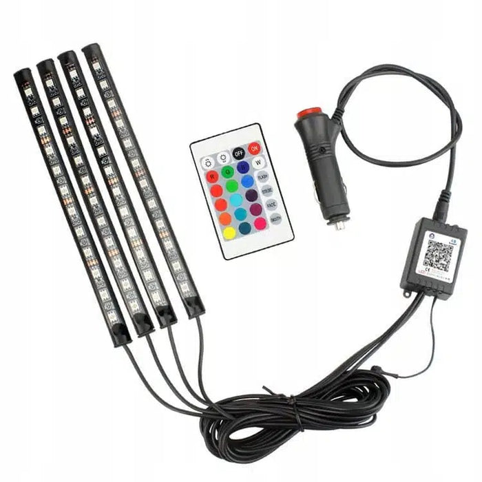 BAPES 48 RGB LED CAR, 12V, Εφαρμογή από εφαρμογή και τηλεχειριστήριο