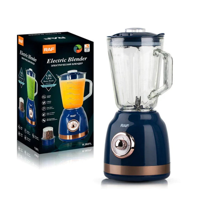 Blender electric RAF R-2827L cu cana din sticla, 1.5l, 1000W + Rasnita pentru cafea