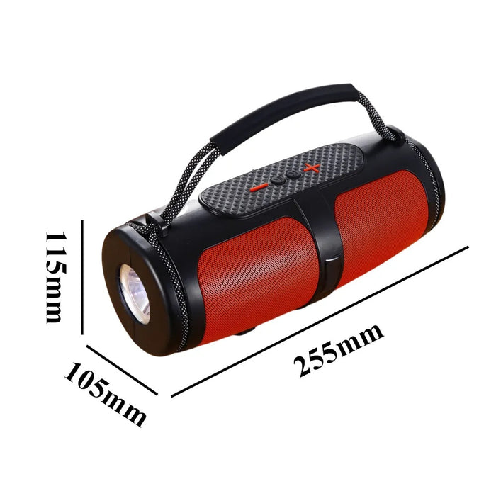 Φορητό πλαίσιο ηλιακής φόρτωσης, 5W, 1200mAh, Bluetooth, φανάρι, 255x105x115mm, μαύρο/κόκκινο/μπλε