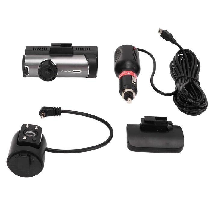 DVR Double Car Camera 3.16 ", Full HD 1080p, G-Sensor, IR, 170 °, сребро