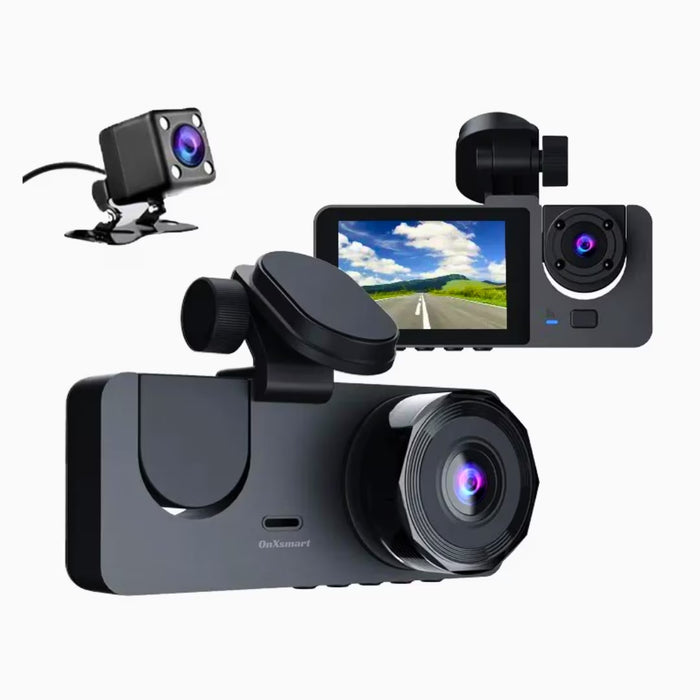 Tripla DVR Car Room, Full-HD, IPS 2.35 ", 170 °, WDR екран, сензор за движение, G-сензор, черен