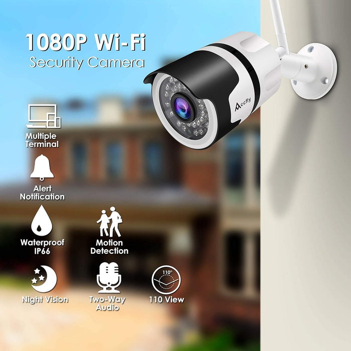 IP, WiFi, PIR, IR, IP66 Camera Surveillance, 2 Audio, Alert, HD 1080p, υπαίθρια, λευκό με μαύρο