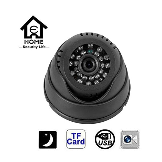 Camera de supraveghere WiFi CCTV DVR Dome, cu inregistrare pe card TF, pentru interior, waterproof, neagra