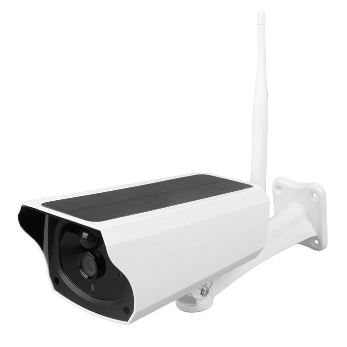 Camera de supraveghere wireless 2.4G WiFi, cu incarcare solara, PIR, acumulator, IP67, pentru exterior, alb