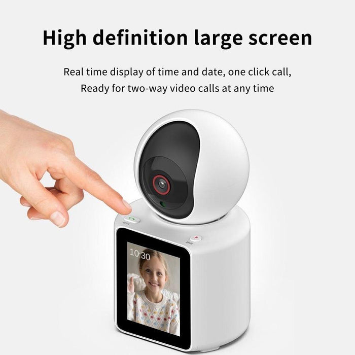 Camera supraveghere tip baby monitor, cu display 2.8" HD, IR, bluetooth, Wi-Fi, detectare a miscarii si a plansului, alba