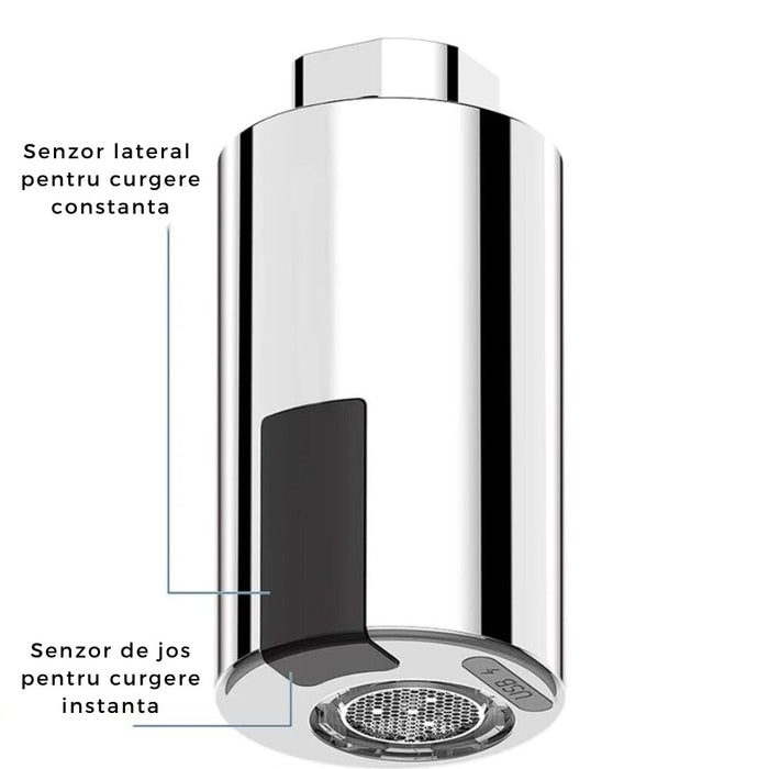 Cap robinet cu senzor de miscare si functie economizor si aerator, reactie 0.1 secunde