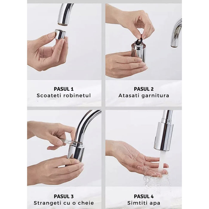 Cap robinet cu senzor de miscare si functie economizor si aerator, reactie 0.1 secunde