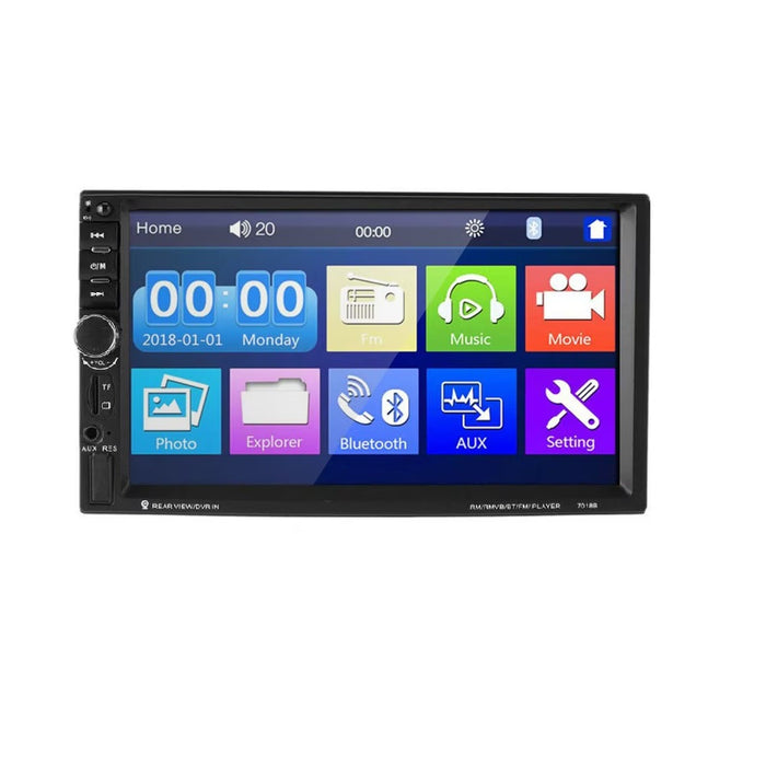 Casetofon Auto MP5 cu Ecran Touch HD de 7", 7018B, Bluetooth, Telecomanda, Negru