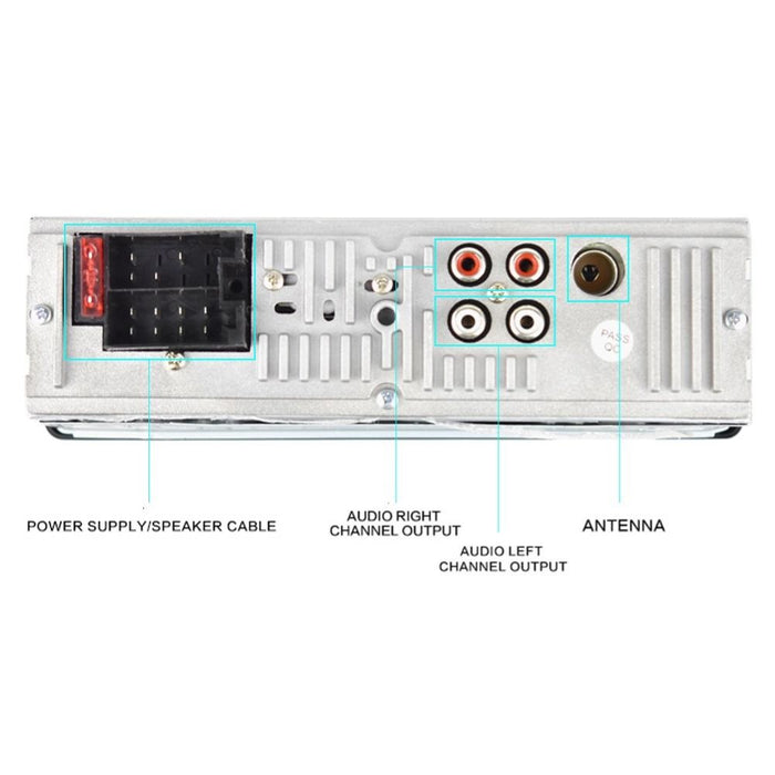 Autó kazetta, 4x60W Bluetooth, telefon, rádió, MP3, Aux, MicroSD kártyahely, távoli, fekete