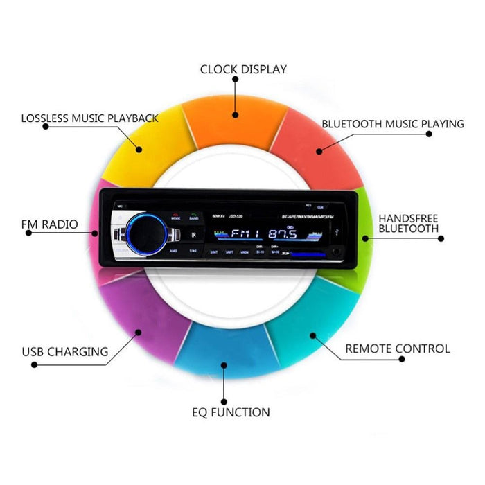 Auto Cassette, 4x60w με Bluetooth, τηλέφωνο, ραδιόφωνο, MP3, AUX, υποδοχή κάρτας microSD, Remote, Black