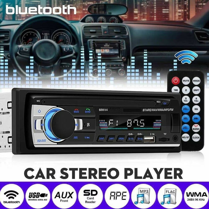 Autó kazetta, 4x60W Bluetooth, telefon, rádió, MP3, Aux, MicroSD kártyahely, távoli, fekete