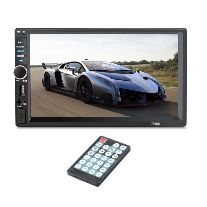 Casetofon Auto MP5 cu Ecran Touch HD de 7", 7018B, Bluetooth, Telecomanda, Negru