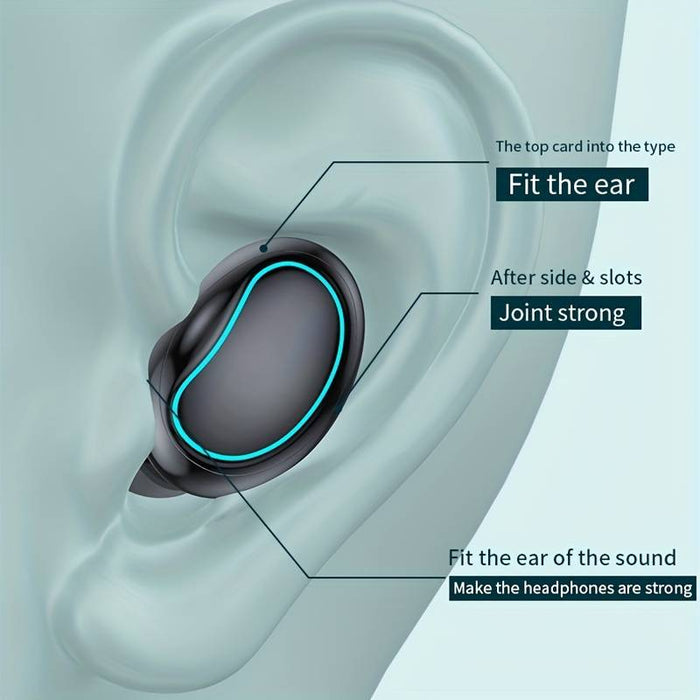 Casti in ear bluetooth, wireless, cu touch, sunet HIFi, stereo, negre