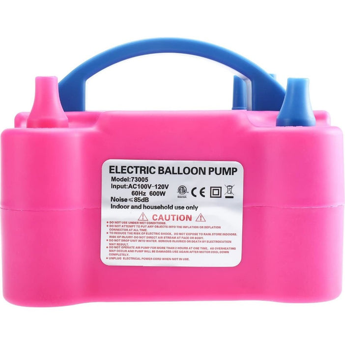 Pompa electrica dubla pentru umflat baloane cu aer, 600W, 220V, roz
