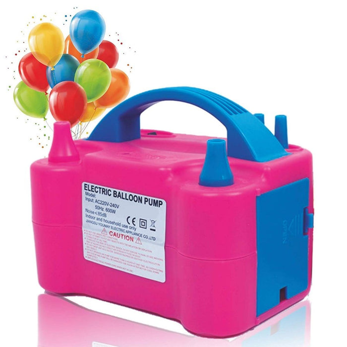 Pompa electrica dubla pentru umflat baloane cu aer, 600W, 220V, roz