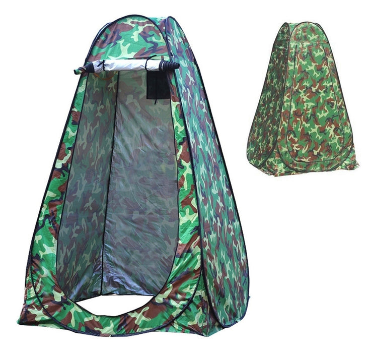 Cort tip cabina dus pentru camping sau pescuit, cu husa pentru transport inclusa, camuflaj