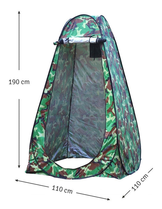 Cort tip cabina dus pentru camping sau pescuit, cu husa pentru transport inclusa, camuflaj