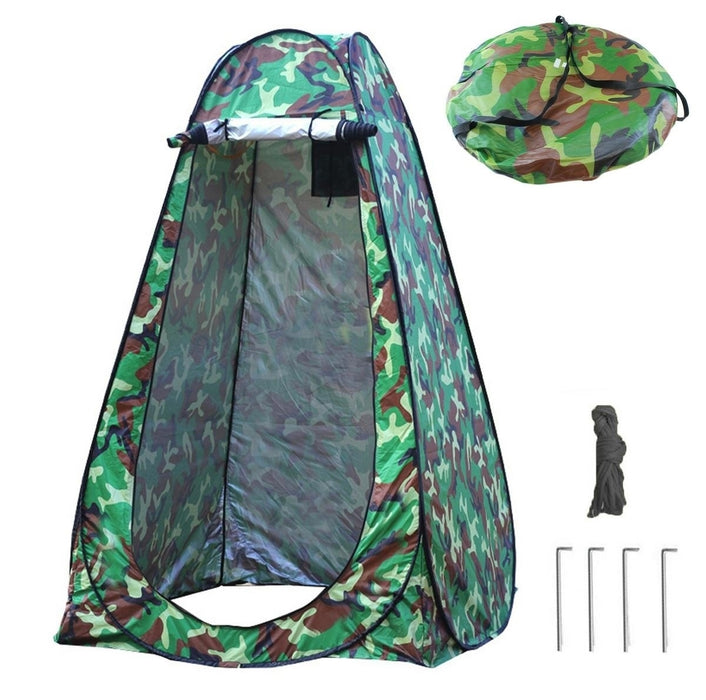 Cort tip cabina dus pentru camping sau pescuit, cu husa pentru transport inclusa, camuflaj