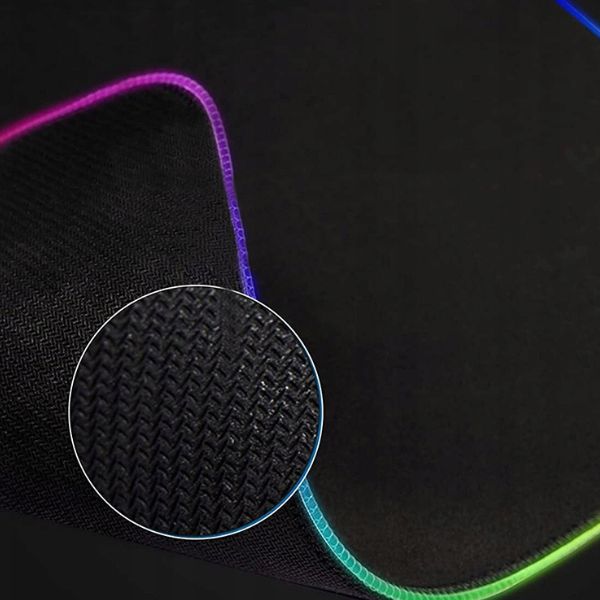 Mousepad de gaming cu iluminare LED RGB 7 Culori, Negru