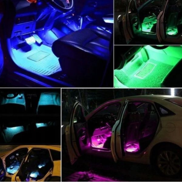 BAPES 48 RGB LED CAR, 12V, Εφαρμογή από εφαρμογή και τηλεχειριστήριο