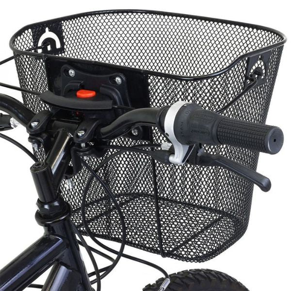 Кошница за съхранение за метален велосипед с монтаж на кормилото, бяло