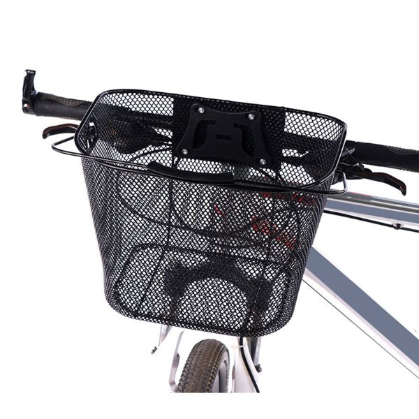 Кошница за съхранение за метален велосипед с монтаж на кормилото, бяло