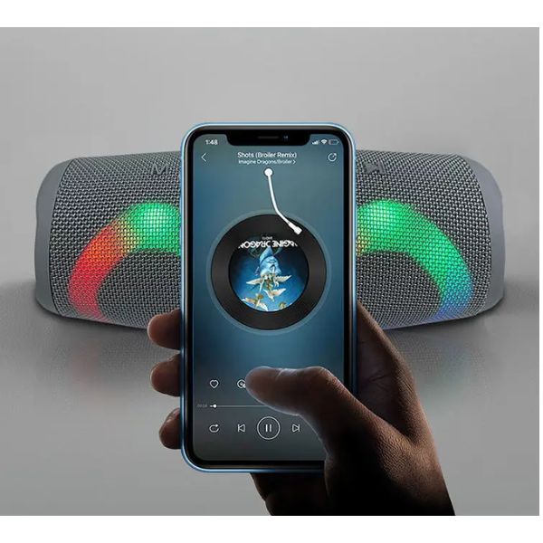 Bluetooth sztereo hangszóró többszínű, sztereó környezeti fényvel