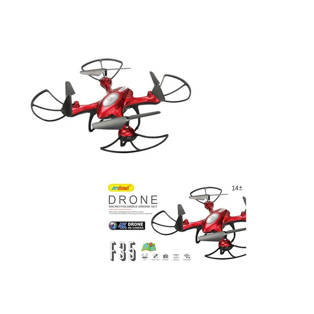 4K βιντεοκάμερα Drone, F35, 3,7V 600mAh μπαταρία, ώρα πτήσης 9 λεπτά, 30 m μακριά, κόκκινο