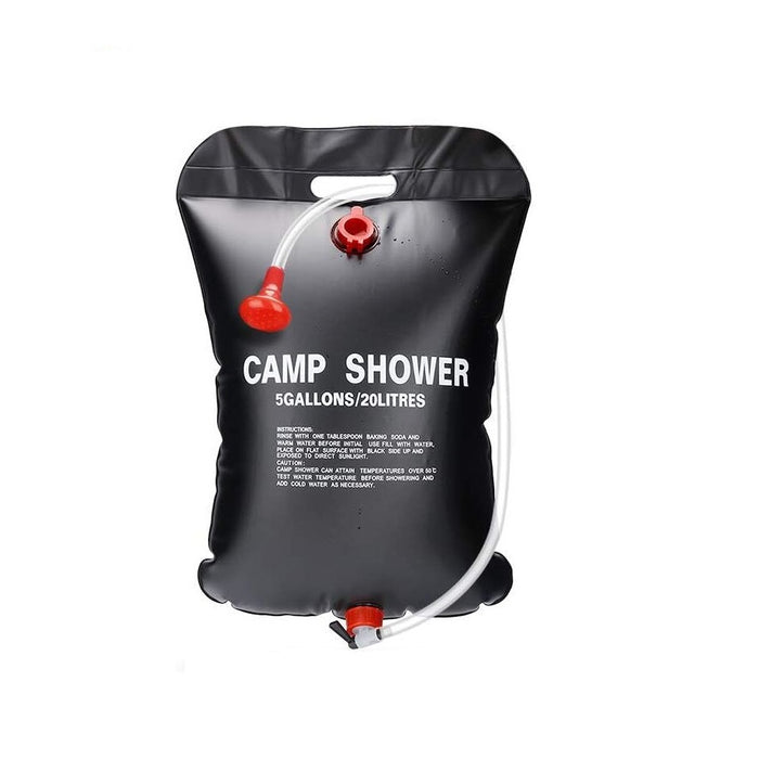 Dus camping, din PVC, capacitate 20 litri, cu incalzire a apei la soare, negru