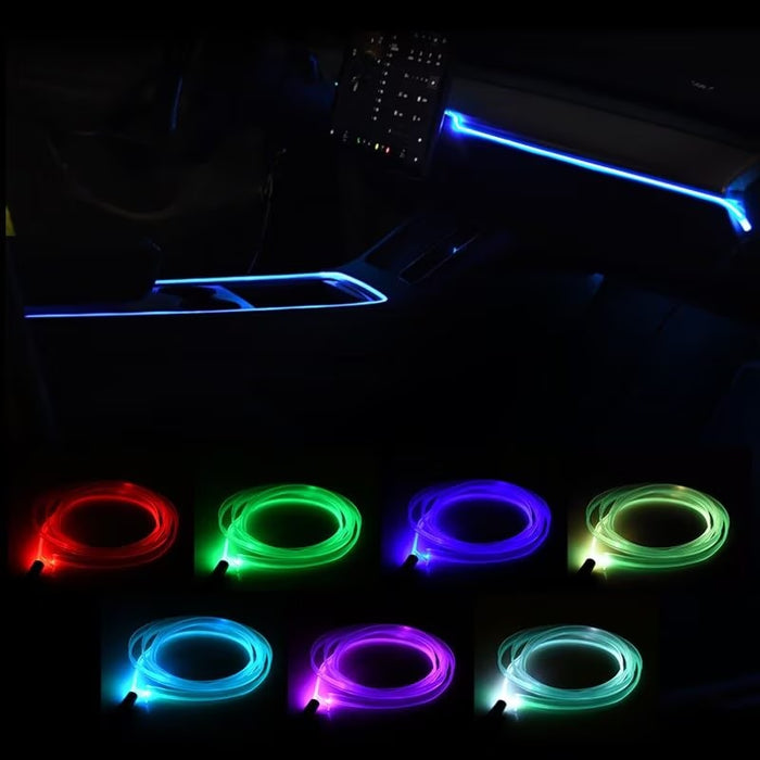 Fir RGB 5m lumina ambientala auto, alimentare cu mufa USB, 7 culori