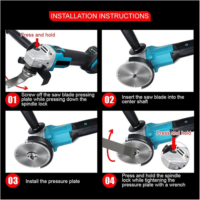 Flex-polizor unghiular fara fir, portabil, cu doi acumulatori de 10Ah, 9000 rpm, disk 125mm, albastru