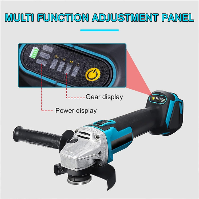 Flex-polizor unghiular fara fir, portabil, cu doi acumulatori de 10Ah, 9000 rpm, disk 125mm, albastru